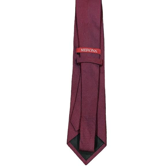 Merona Red Patterned Necktie 100% Silk - Picture 2 of 3